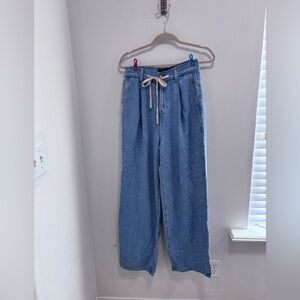 7 For All Mankind Light Blue Denim Jeans with Cream Patch